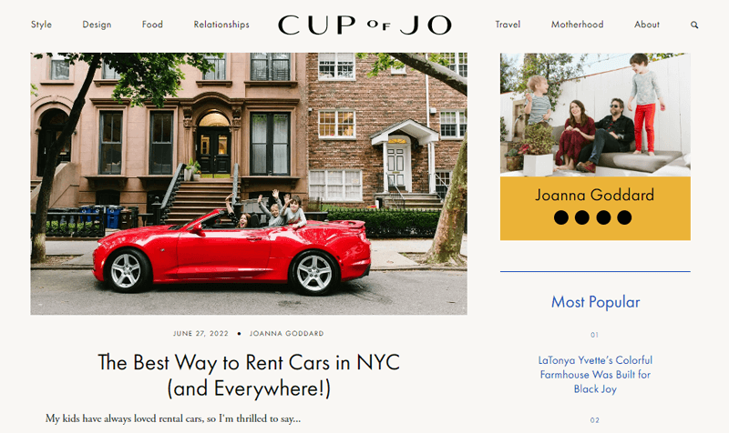 Cup of Jo Lifestyle Blog Examples