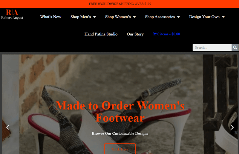 Robert August Apparel Online Footwear Shop