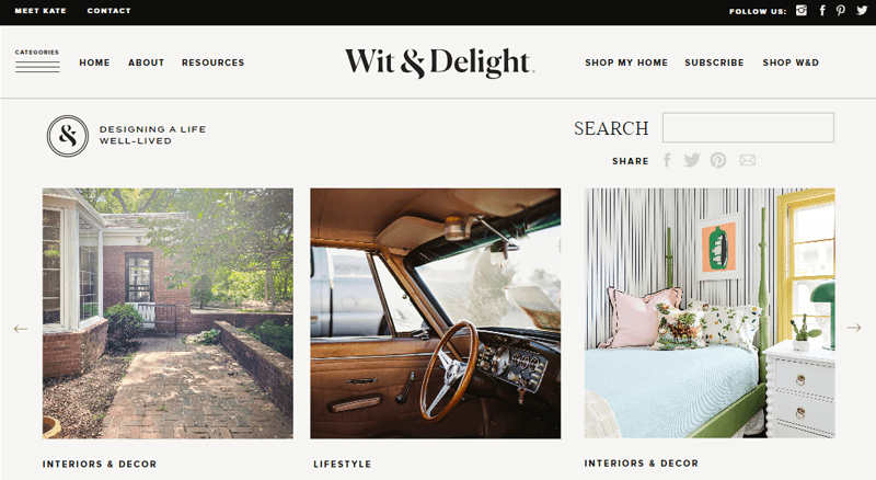 Wit & Delight Lifestyle Blog Examples