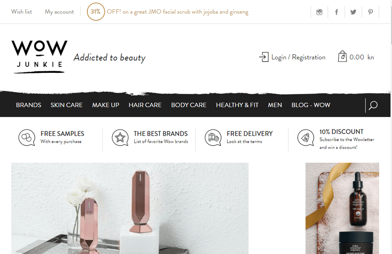 Wow Junkie Beauty Company Built with WooCommerce