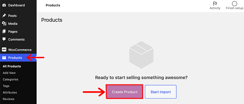 Click on Create Product Button