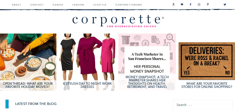 Corporette Blog Website Example