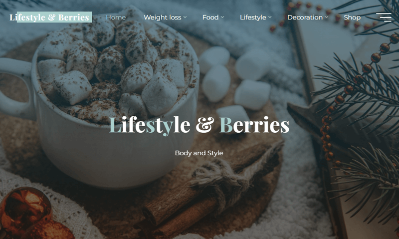 Lifestyle and Berries Website Example