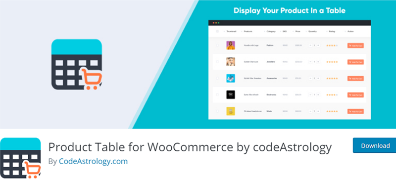 Product Table for WooCommerce Websites