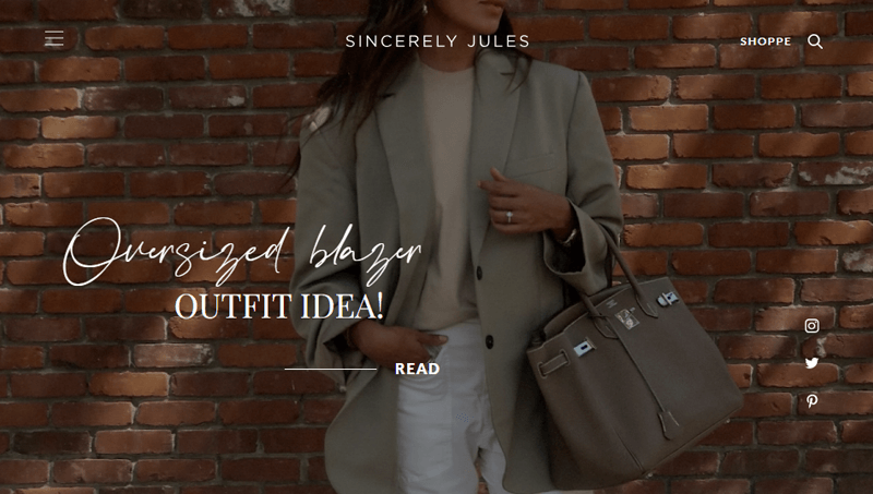 Sincerely Jules Lifestyle Website