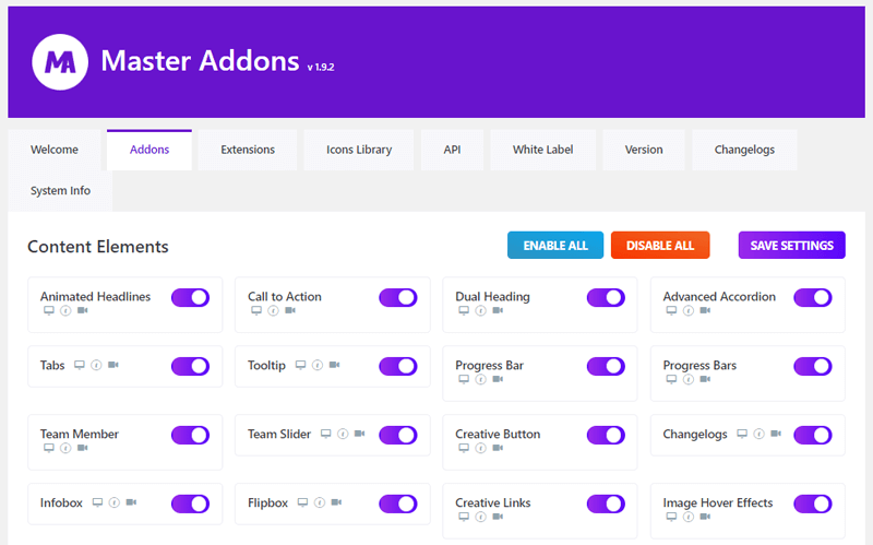 Widgets and Elements - Master Addons for Elementor Review