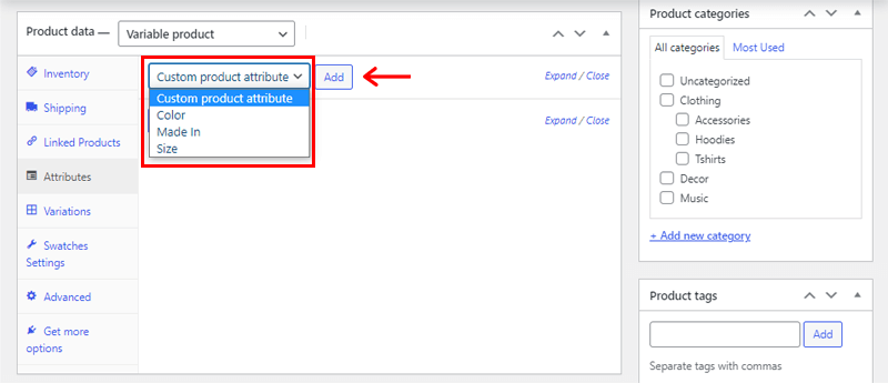 From the Dropdown Select Newly Created Attribute & Click on Add Option