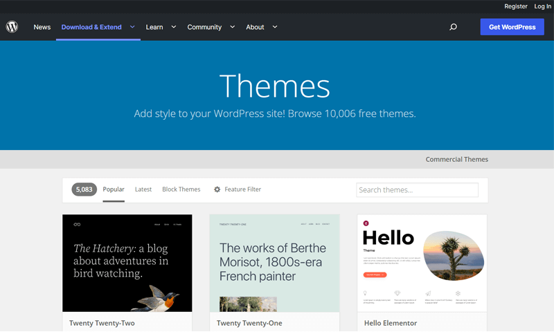 Theme Directory with Free Themes