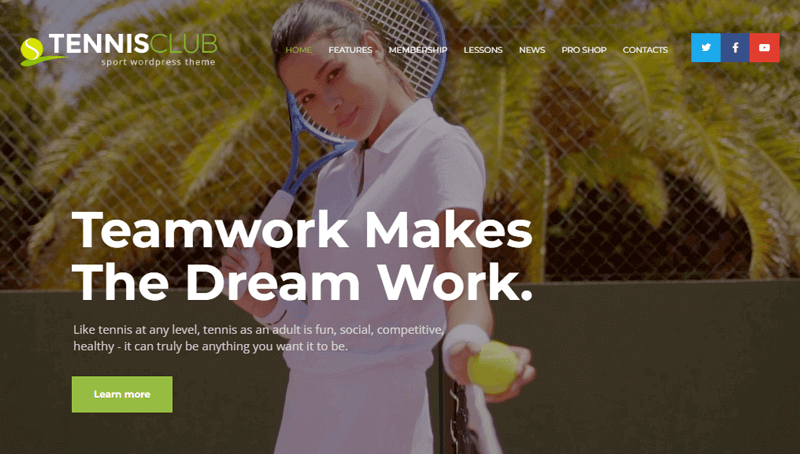 Tennis Club Professional WordPress Sports Theme