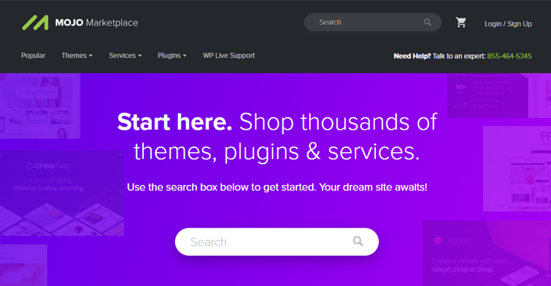 Mojo Marketplace Homepage