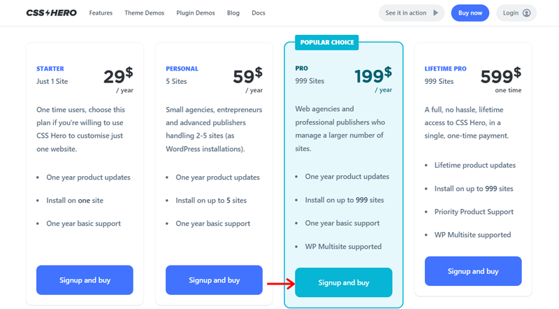 Sign Up an Account and Buy CSS Hero
