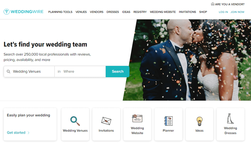 WeddingWire to Find Your Wedding Team