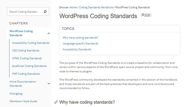 WordPress Coding Standards
