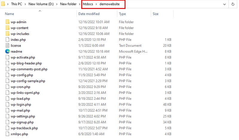 Paste the Remaining Files to your Website Database Folder