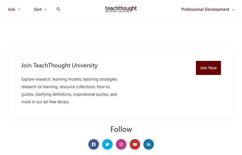 TeachThought Website Examples