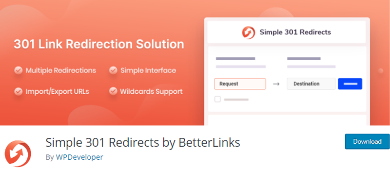 Simple 301 Redirect WordPress Plugin 