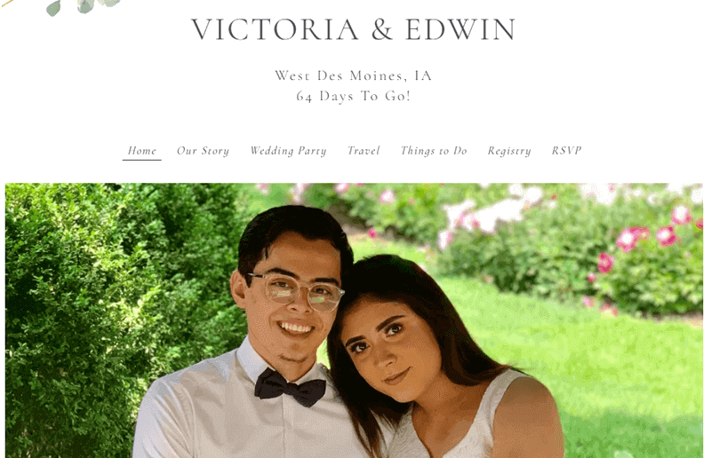Victoria and Edwin Our story Example for Wedding Website