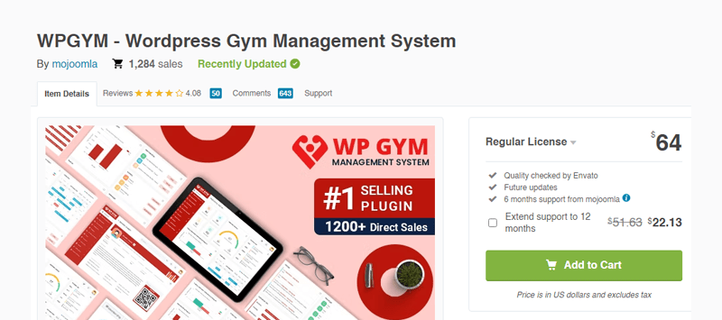 WPGYM Fitness Trainer WordPress Plugin