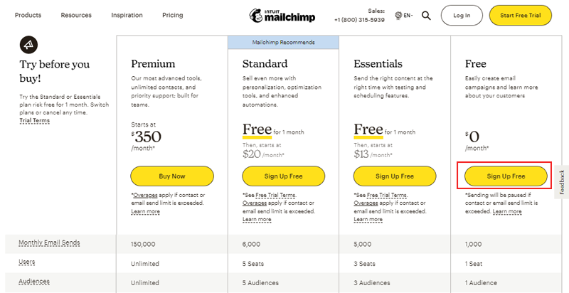 Choose Free Version of Mailchipm - WordPress vs Substack