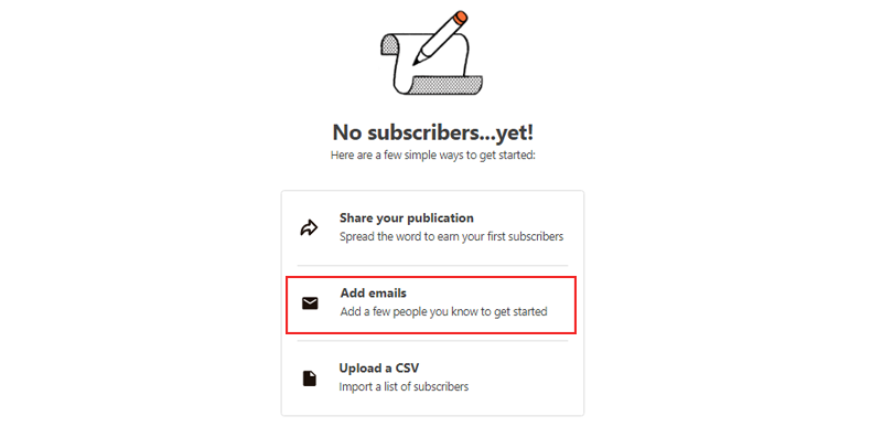 Click on Add Email Option