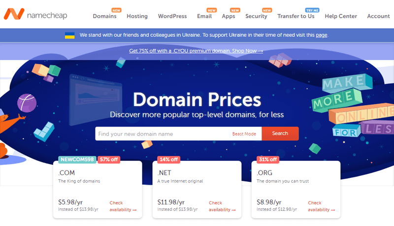 Domain Registration Prices for Cost of Starting a blog