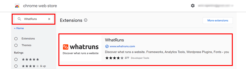 Search for WhatRuns Extension & Double Click Once You Find