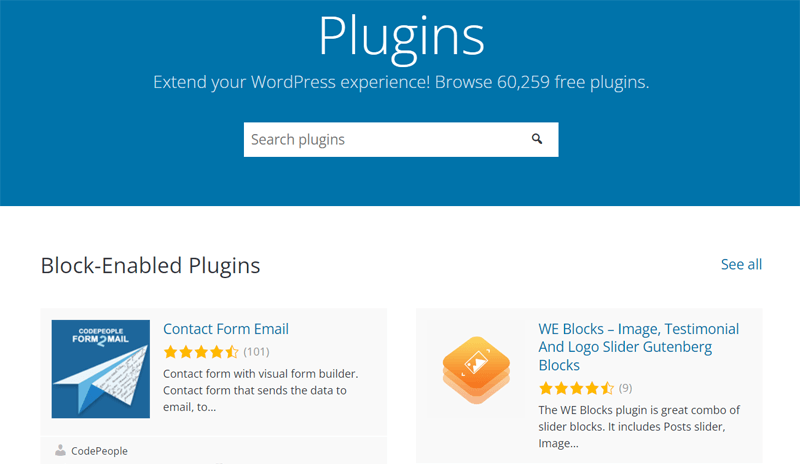 WordPress Plugins in Directory