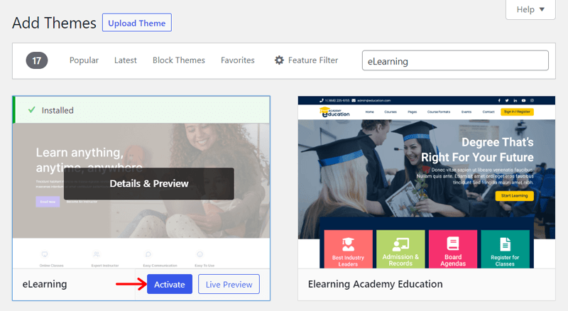 Activate eLearning Theme