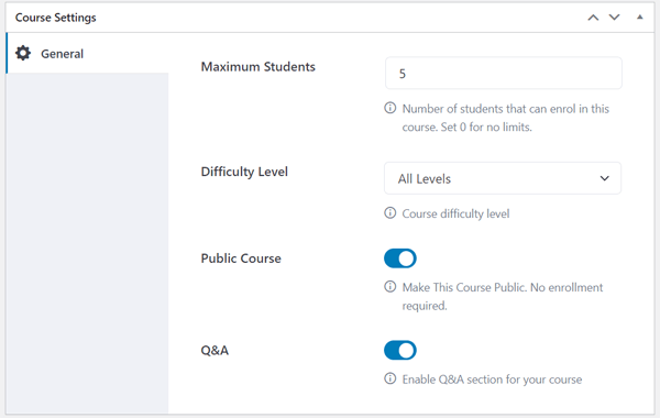 General Course Settings