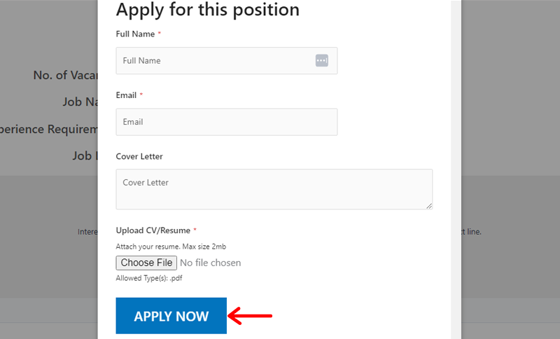 Applying For The Job Example