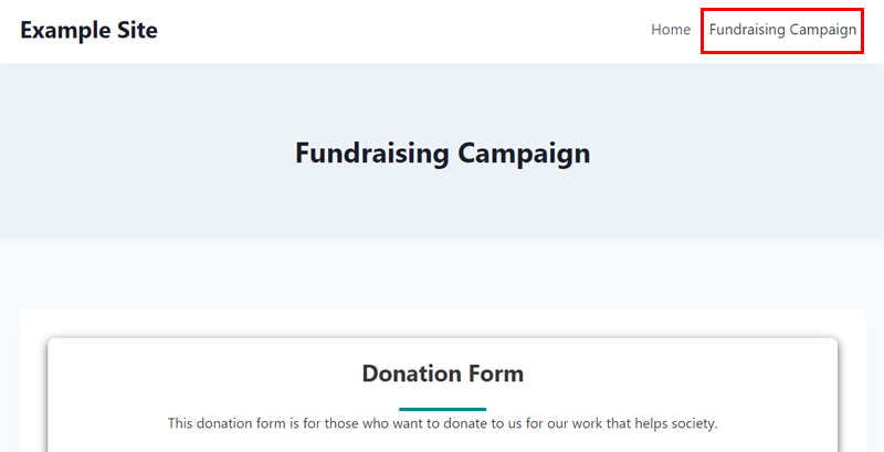 Open the Fundraising Campaign Page