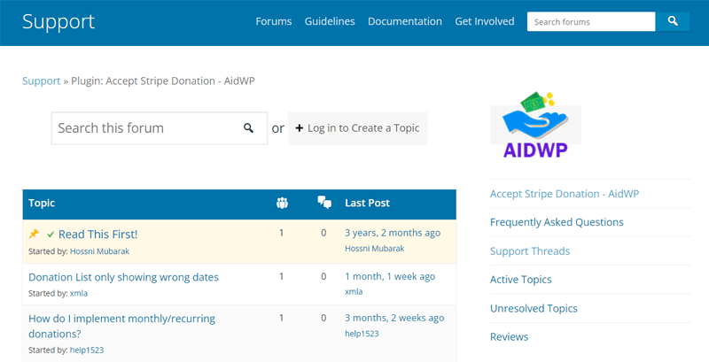 AidWP Support Forum