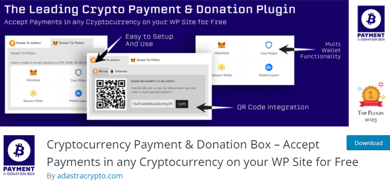 Cryptocurrency Payment & Donation Box Plugin