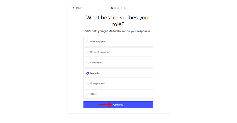Selecting Role - Build a Website With Webflow 