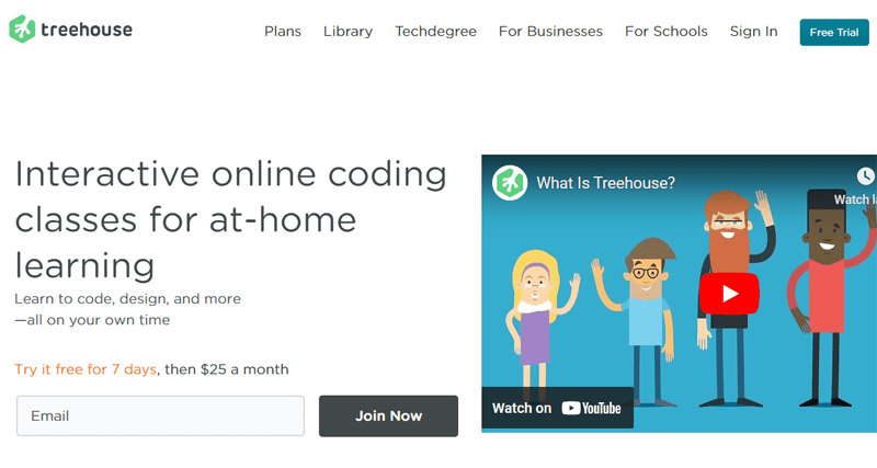 Treehouse - Examples for   Online Courses
