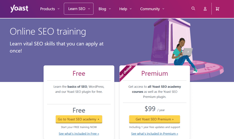 Yoast SEO Academy - Best Examples for Online Courses