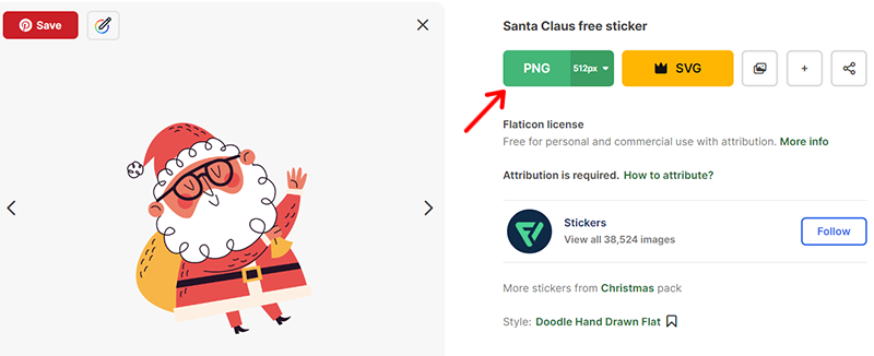 Click On PNG Button On Flaticon