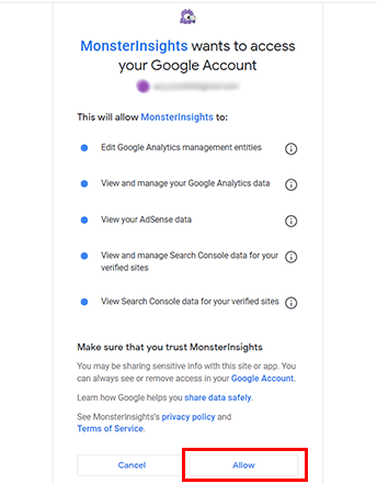 Connect Your Google Account & Click on Allow