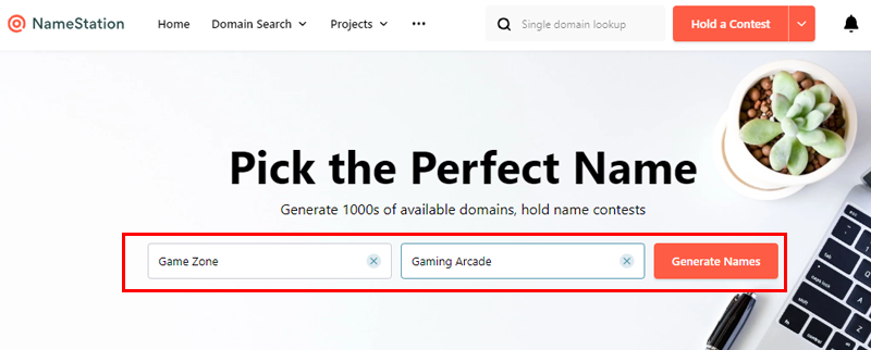 Generate Domain Names With Namestation