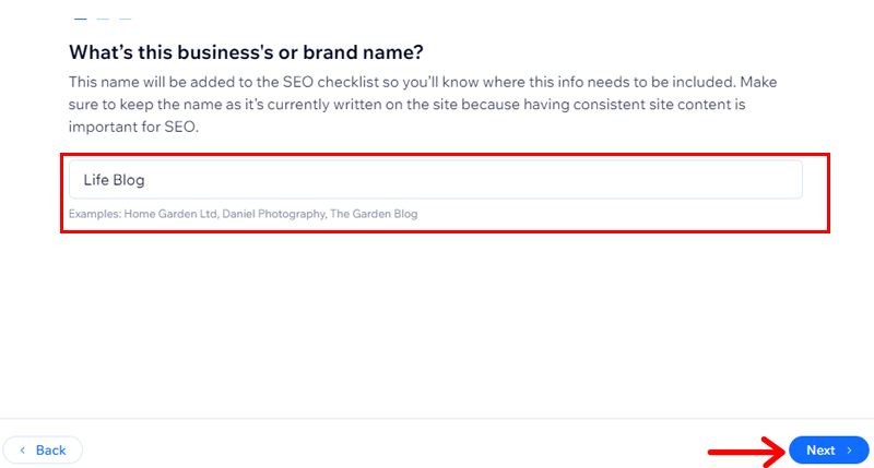 Add Business Name For Basic SEO