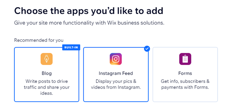 Apps Recommended By Wix
