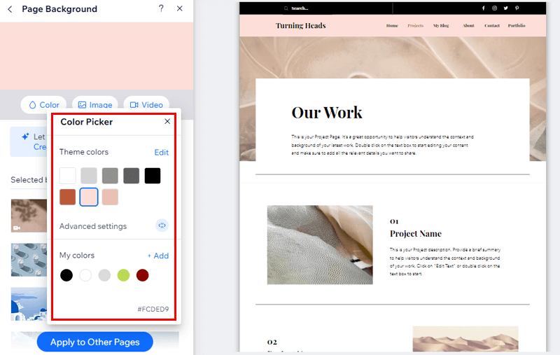 Changing Color Of Page Background