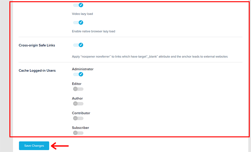 Configure Other Settings & Click on Save Changes Option