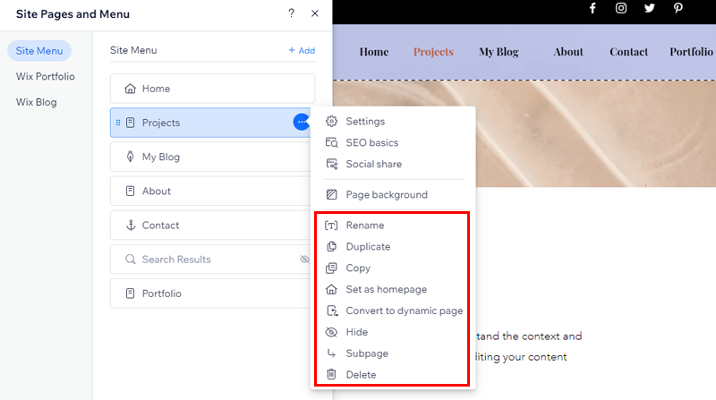 Customize Other Settings Of Page