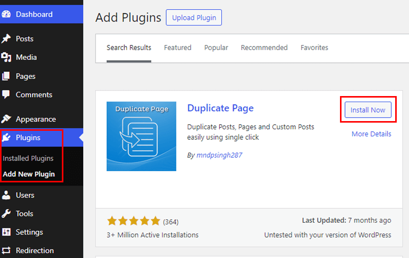 Install And Activate Duplicate Page Plugin