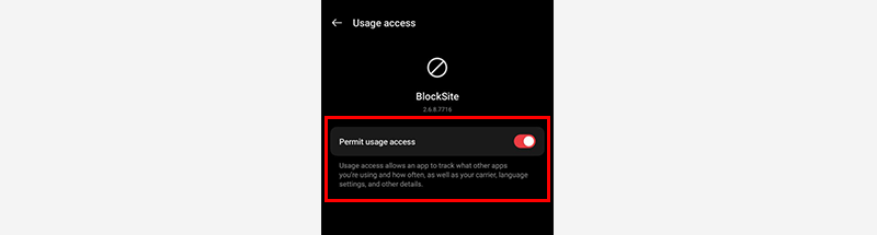 Enable Permit Usage Access