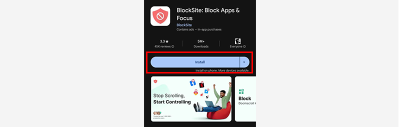 Install BlockSite App On android