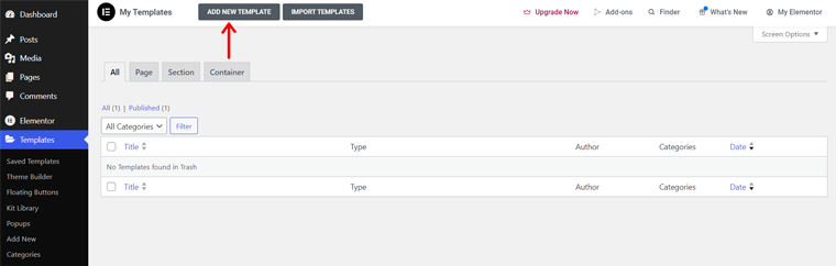 Click on Add New Template Option