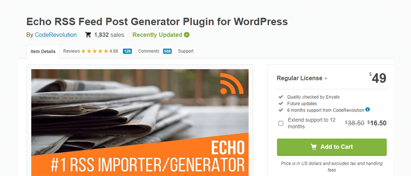 Echo RSS Feed Post Generator Plugin for WordPress