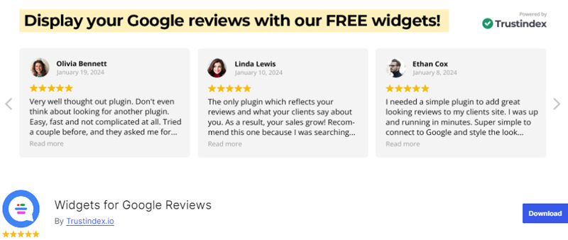 Widget For Google Reviews